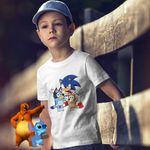 Fashion, accesorii si bijuterii - Copii - Imbracaminte copii - Tricouri copii - Tricou Copii Baieti Sonic Blue Bingo Bluey CoolTrend, alb, marime M Copii - Infinity.ro