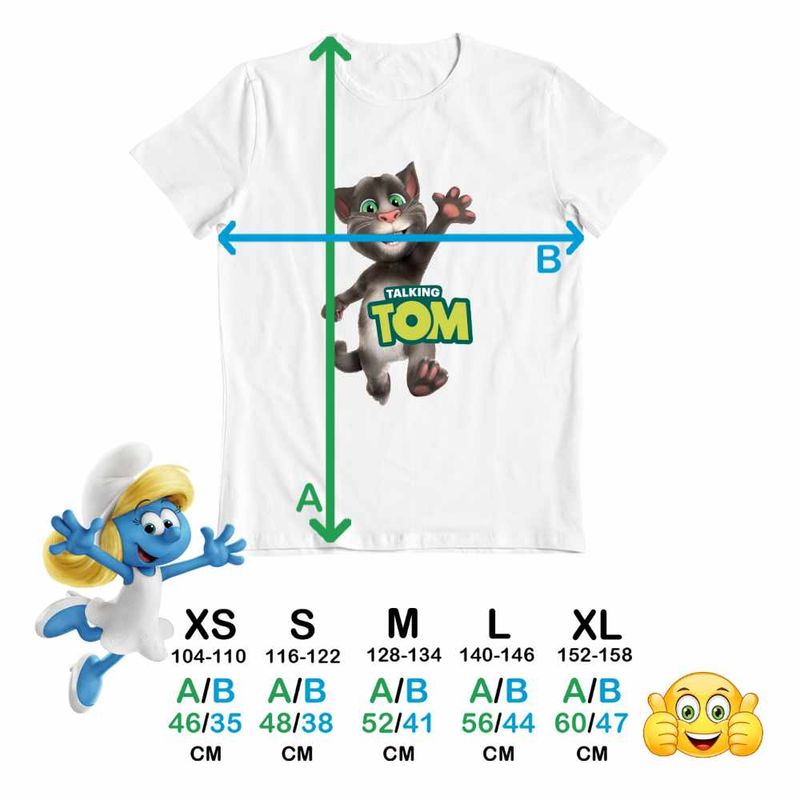Fashion, accesorii si bijuterii - Copii - Imbracaminte copii - Tricouri copii - Tricou Copii Fete Talking Tom CoolTrend, alb, marime L Copii - Infinity.ro
