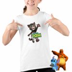 Fashion, accesorii si bijuterii - Copii - Imbracaminte copii - Tricouri copii - Tricou Copii Fete Talking Tom CoolTrend, alb, marime L Copii - Infinity.ro