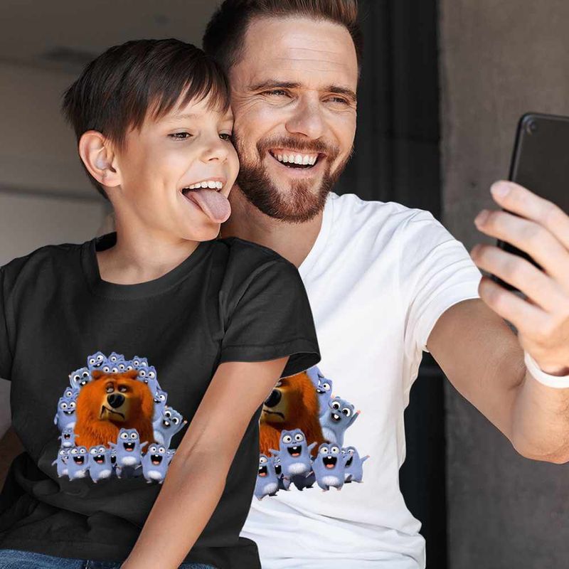Fashion, accesorii si bijuterii - Copii - Imbracaminte copii - Tricouri copii - Tricou Copii Baieti Ursul Grizzy cu lemingi CoolTrend, alb, marime XL Copii - Infinity.ro