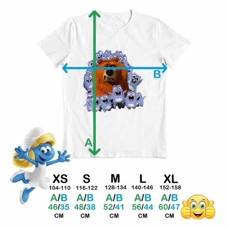 Fashion, accesorii si bijuterii - Copii - Imbracaminte copii - Tricouri copii - Tricou Copii Baieti Ursul Grizzy cu lemingi CoolTrend, alb, marime XL Copii - Infinity.ro