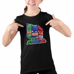 Fashion, accesorii si bijuterii - Copii - Imbracaminte copii - Tricouri copii - Tricou Copii Fete Eroi in Pijamale PJ Masks Team CoolTrend, negru, marime S Copii - Infinity.ro