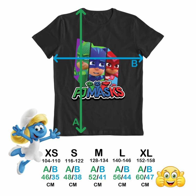 Fashion, accesorii si bijuterii - Copii - Imbracaminte copii - Tricouri copii - Tricou Copii Fete Eroi in Pijamale PJ Masks Team CoolTrend, negru, marime S Copii - Infinity.ro