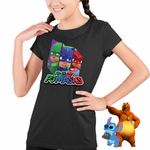 Fashion, accesorii si bijuterii - Copii - Imbracaminte copii - Tricouri copii - Tricou Copii Fete Eroi in Pijamale PJ Masks Team CoolTrend, negru, marime S Copii - Infinity.ro