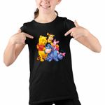 Fashion, accesorii si bijuterii - Copii - Imbracaminte copii - Tricouri copii - Tricou Copii Fete Ursuletul Winnie the Pooh Familie Puh CoolTrend, negru, marime M Copii - Infinity.ro
