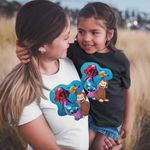 Fashion, accesorii si bijuterii - Copii - Imbracaminte copii - Tricouri copii - Tricou Copii Fete Curiosul George Ariel Stitch Maimuta Desene CoolTrend, alb, marime L Copii - Infinity.ro