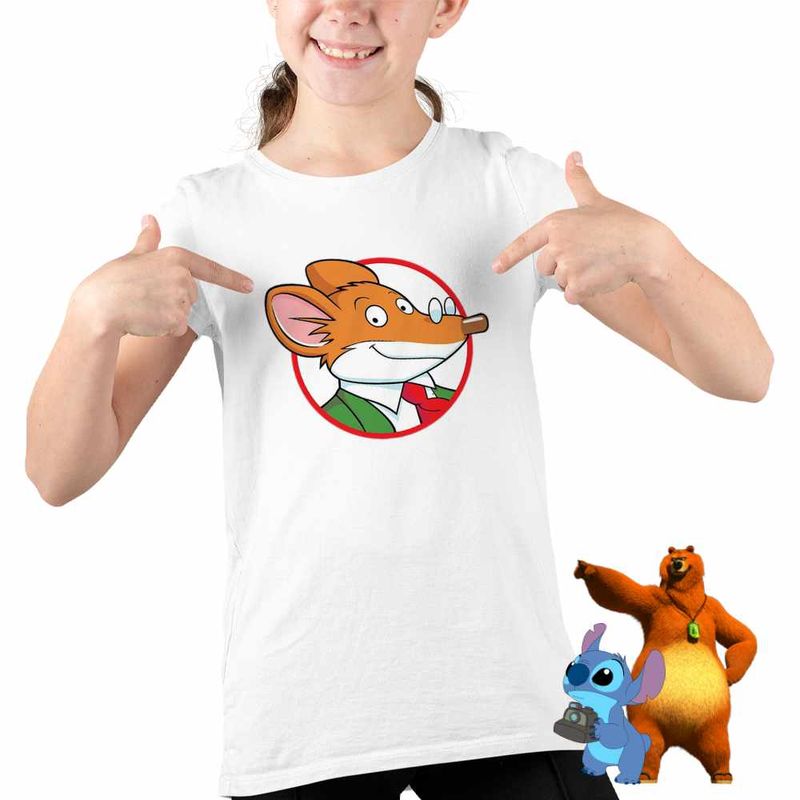 Fashion, accesorii si bijuterii - Copii - Imbracaminte copii - Tricouri copii - Tricou Copii Fete Soricelul Geronimo Stilton CoolTrend, alb, marime L Copii - Infinity.ro