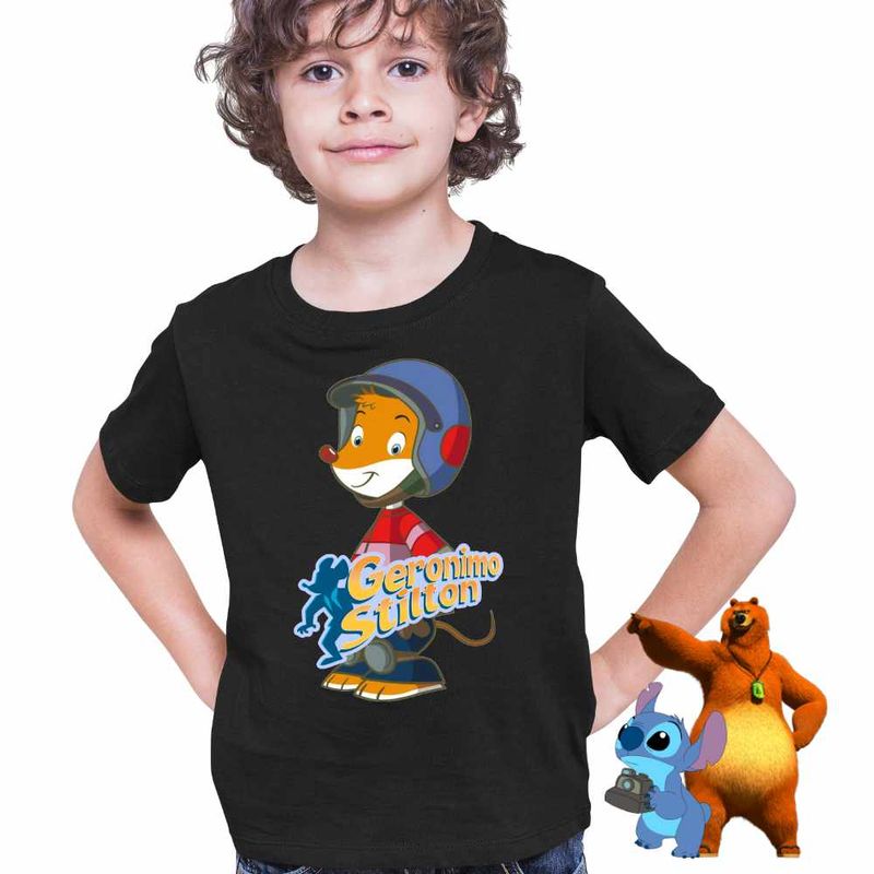 Fashion, accesorii si bijuterii - Copii - Imbracaminte copii - Tricouri copii - Tricou Copii Baieti Benjamin Geronimo Stilton Soricel Istet CoolTrend, negru, marime M Copii - Infinity.ro