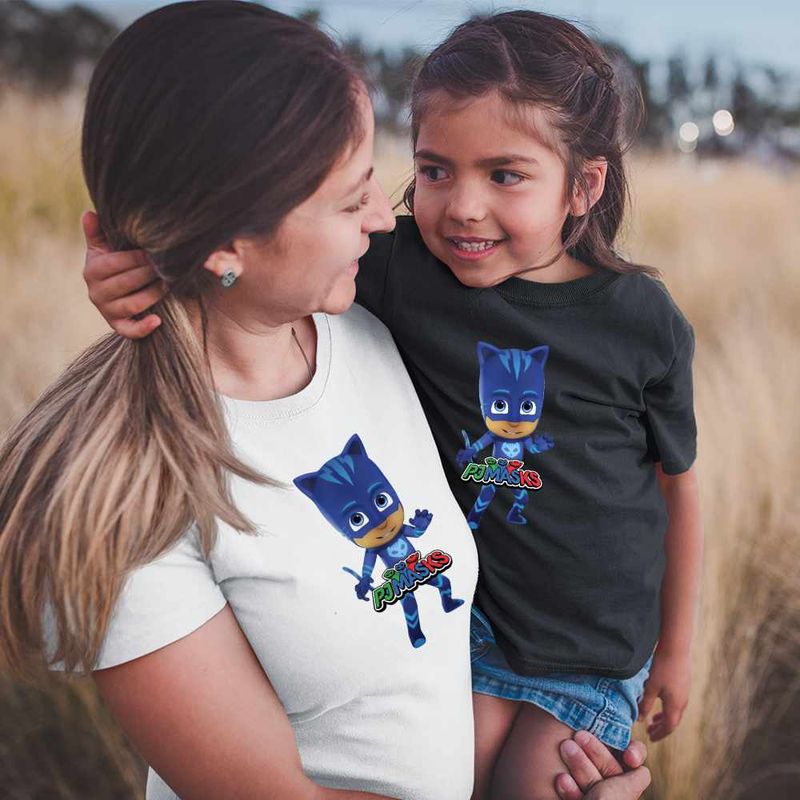 Fashion, accesorii si bijuterii - Copii - Imbracaminte copii - Tricouri copii - Tricou Copii Fete Pj Masks Catboy Eroii Pijama CoolTrend, alb, marime S Copii - Infinity.ro