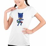 Fashion, accesorii si bijuterii - Copii - Imbracaminte copii - Tricouri copii - Tricou Copii Fete Pj Masks Catboy Eroii Pijama CoolTrend, alb, marime S Copii - Infinity.ro
