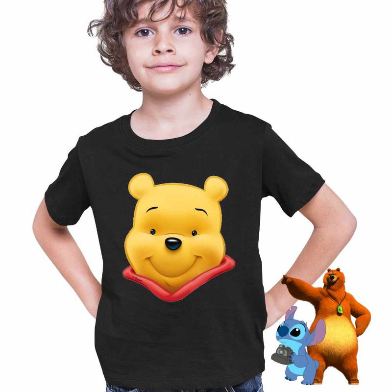 Fashion, accesorii si bijuterii - Copii - Imbracaminte copii - Tricouri copii - Tricou Copii Baieti Winnie the Puh Pooh Cartoon CoolTrend, negru, marime M Copii - Infinity.ro