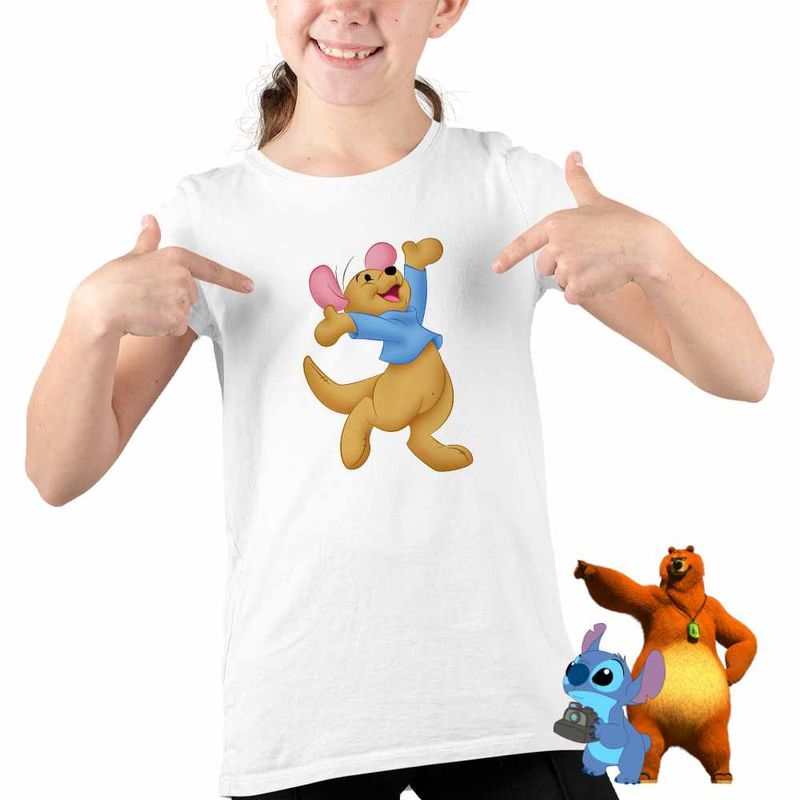 Fashion, accesorii si bijuterii - Copii - Imbracaminte copii - Tricouri copii - Tricou Copii Fete Soricel Roo Ursuletul Winnie the Pooh Puh CoolTrend, alb, marime XS Copii - Infinity.ro