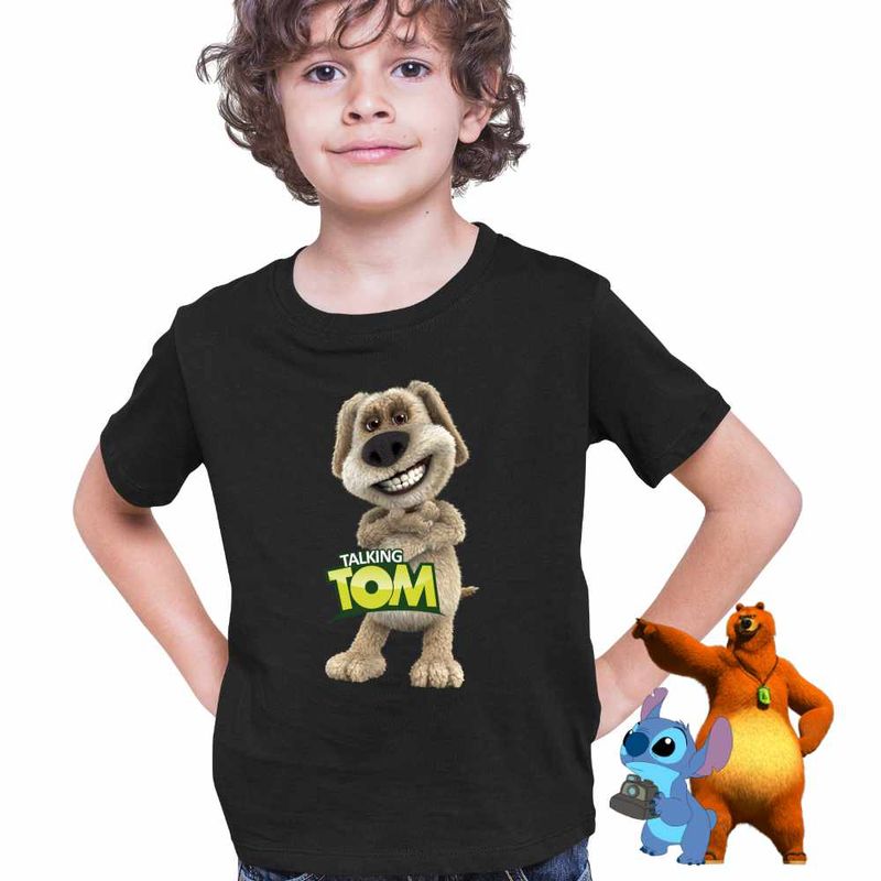 Fashion, accesorii si bijuterii - Copii - Imbracaminte copii - Tricouri copii - Tricou Copii Baieti Ben Talking Tom CoolTrend, negru, marime XL Copii - Infinity.ro
