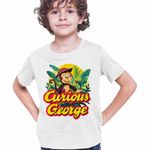Fashion, accesorii si bijuterii - Copii - Imbracaminte copii - Tricouri copii - Tricou Copii Baieti Curiosul George Jungla Desene Animate CoolTrend, alb, marime L Copii - Infinity.ro
