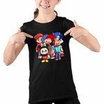 Fashion, accesorii si bijuterii - Copii - Imbracaminte copii - Tricouri copii - Tricou Copii Fete Maimuta George Roblox Labubu Sonic CoolTrend, negru, marime XL Copii - Infinity.ro