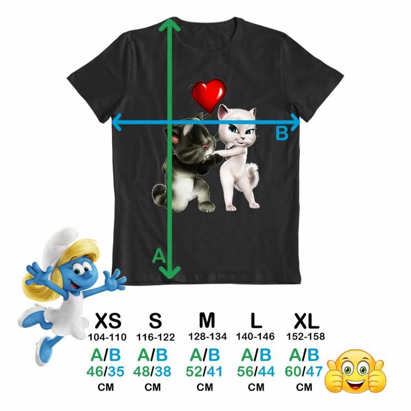Fashion, accesorii si bijuterii - Copii - Imbracaminte copii - Tricouri copii - Tricou Copii Baieti Talking Tom Angela Love CoolTrend, negru, marime S Copii - Infinity.ro