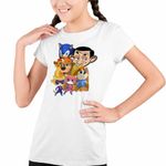 Fashion, accesorii si bijuterii - Copii - Imbracaminte copii - Tricouri copii - Tricou Copii Fete Pupstruction Sonic Catelusi Constructori Mr Bean Super Pisicute Garda Felina Kion CoolTrend, alb, marime XL Copii - Infinity.ro
