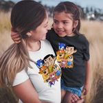 Fashion, accesorii si bijuterii - Copii - Imbracaminte copii - Tricouri copii - Tricou Copii Fete Pupstruction Sonic Catelusi Constructori Mr Bean Super Pisicute Garda Felina Kion CoolTrend, alb, marime XL Copii - Infinity.ro