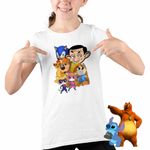 Fashion, accesorii si bijuterii - Copii - Imbracaminte copii - Tricouri copii - Tricou Copii Fete Pupstruction Sonic Catelusi Constructori Mr Bean Super Pisicute Garda Felina Kion CoolTrend, alb, marime XL Copii - Infinity.ro