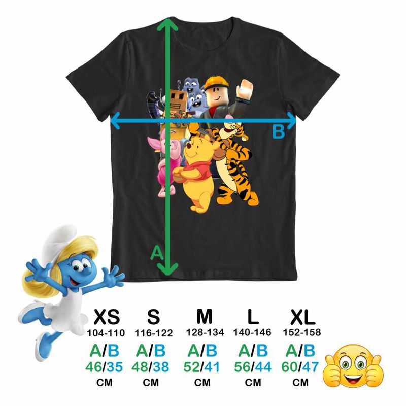Fashion, accesorii si bijuterii - Copii - Imbracaminte copii - Tricouri copii - Tricou Copii Fete Roblox Winnie the Pooh Lemingii CoolTrend, negru, marime S Copii - Infinity.ro