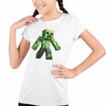 Fashion, accesorii si bijuterii - Copii - Imbracaminte copii - Tricouri copii - Tricou Copii Fete Creeper Vagabond Minecraft CoolTrend, alb, marime M Copii - Infinity.ro