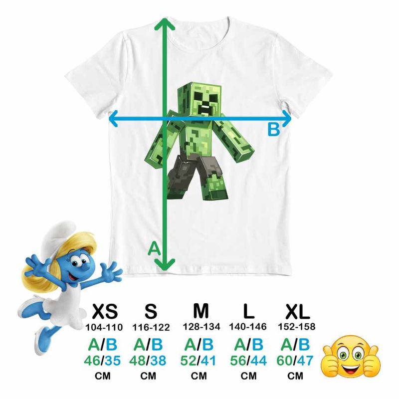 Fashion, accesorii si bijuterii - Copii - Imbracaminte copii - Tricouri copii - Tricou Copii Fete Creeper Vagabond Minecraft CoolTrend, alb, marime M Copii - Infinity.ro