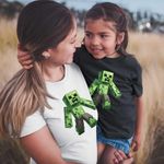 Fashion, accesorii si bijuterii - Copii - Imbracaminte copii - Tricouri copii - Tricou Copii Fete Creeper Vagabond Minecraft CoolTrend, alb, marime M Copii - Infinity.ro