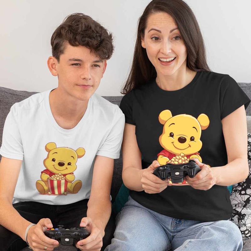 Fashion, accesorii si bijuterii - Copii - Imbracaminte copii - Tricouri copii - Tricou Copii Baieti Winnie the Pooh Popcorn CoolTrend, negru, marime XS Copii - Infinity.ro