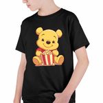 Fashion, accesorii si bijuterii - Copii - Imbracaminte copii - Tricouri copii - Tricou Copii Baieti Winnie the Pooh Popcorn CoolTrend, negru, marime XS Copii - Infinity.ro