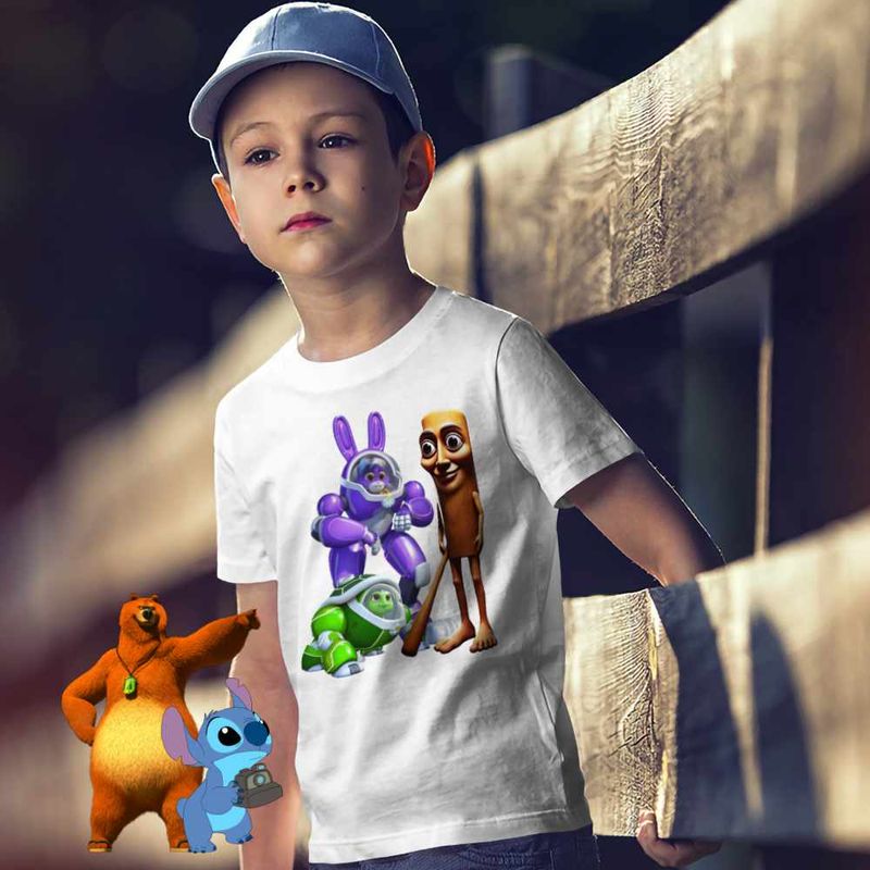 Fashion, accesorii si bijuterii - Copii - Imbracaminte copii - Tricouri copii - Tricou Copii Baieti Robogobo Tung Sahur CoolTrend, alb, marime S Copii - Infinity.ro