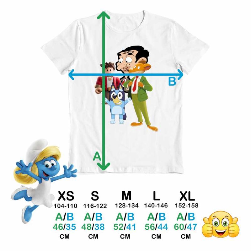 Fashion, accesorii si bijuterii - Copii - Imbracaminte copii - Tricouri copii - Tricou Copii Fete Geronimo Stilton Mr Bean Bluey Roblox CoolTrend, alb, marime XS Copii - Infinity.ro