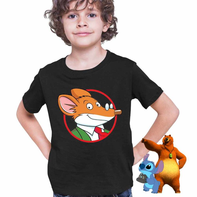 Fashion, accesorii si bijuterii - Copii - Imbracaminte copii - Tricouri copii - Tricou Copii Baieti Soricelul Geronimo Stilton CoolTrend, negru, marime S Copii - Infinity.ro