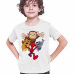Fashion, accesorii si bijuterii - Copii - Imbracaminte copii - Tricouri copii - Tricou Copii Baieti Curiosul George Garda Felina Zion Spidey CoolTrend, alb, marime M Copii - Infinity.ro
