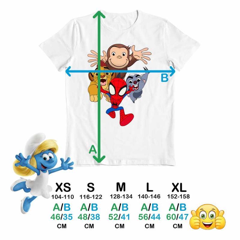 Fashion, accesorii si bijuterii - Copii - Imbracaminte copii - Tricouri copii - Tricou Copii Baieti Curiosul George Garda Felina Zion Spidey CoolTrend, alb, marime M Copii - Infinity.ro