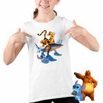 Fashion, accesorii si bijuterii - Copii - Imbracaminte copii - Tricouri copii - Tricou Copii Fete Tigger Tralalero Tralala Stitch Tigru Rechin CoolTrend, alb, marime XS Copii - Infinity.ro