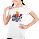 Fashion, accesorii si bijuterii - Copii - Imbracaminte copii - Tricouri copii - Tricou Copii Fete Winnie Labubu Stitch Bluey Sprunki Batman CoolTrend, alb, marime S Copii - Infinity.ro