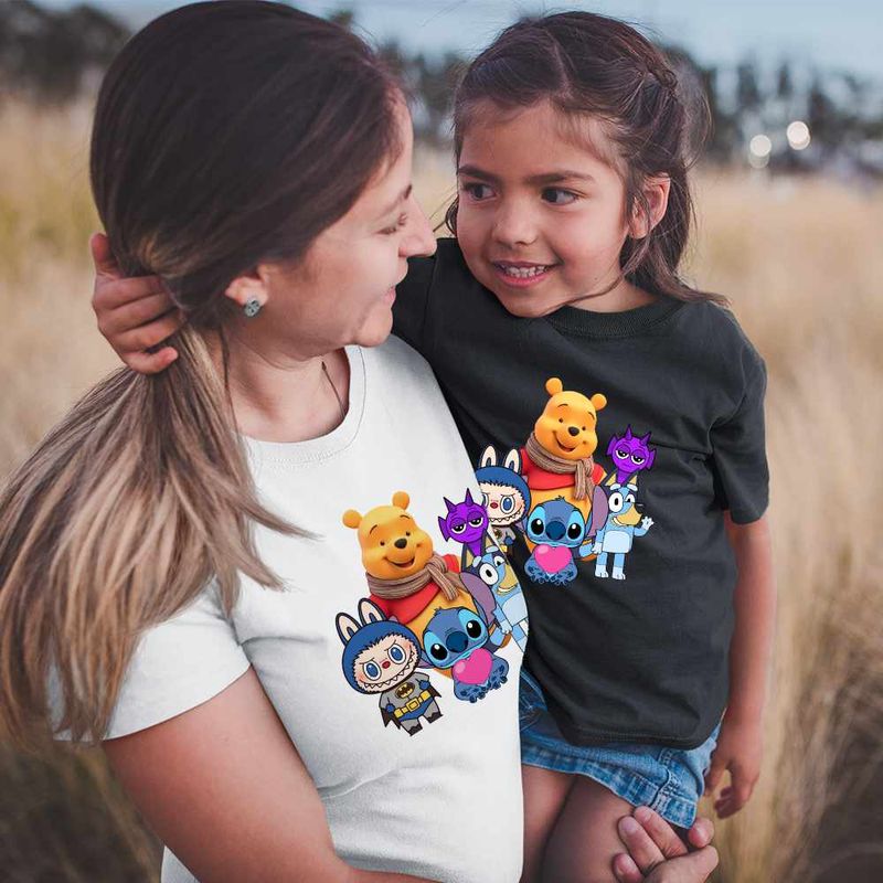 Fashion, accesorii si bijuterii - Copii - Imbracaminte copii - Tricouri copii - Tricou Copii Fete Winnie Labubu Stitch Bluey Sprunki Batman CoolTrend, alb, marime S Copii - Infinity.ro