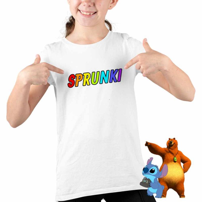 Fashion, accesorii si bijuterii - Copii - Imbracaminte copii - Tricouri copii - Tricou Copii Fete Sprunki Logo Music Gamer CoolTrend, alb, marime XS Copii - Infinity.ro