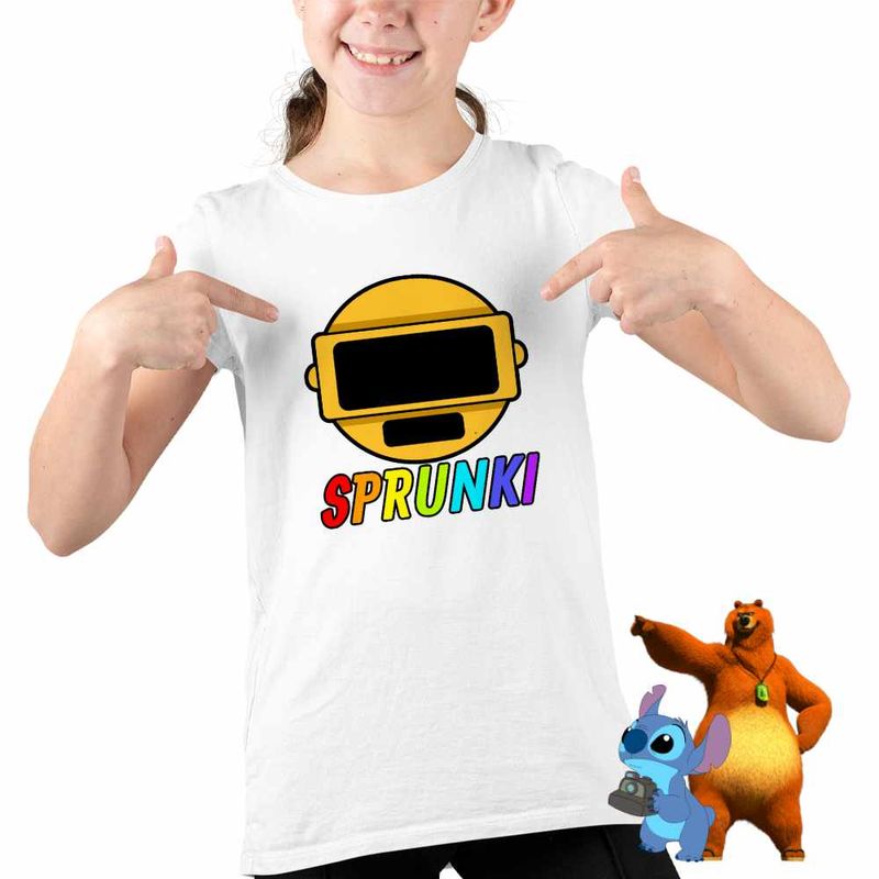 Fashion, accesorii si bijuterii - Copii - Imbracaminte copii - Tricouri copii - Tricou Copii Fete Sprunki Gold Sound Music Game CoolTrend, alb, marime XL Copii - Infinity.ro