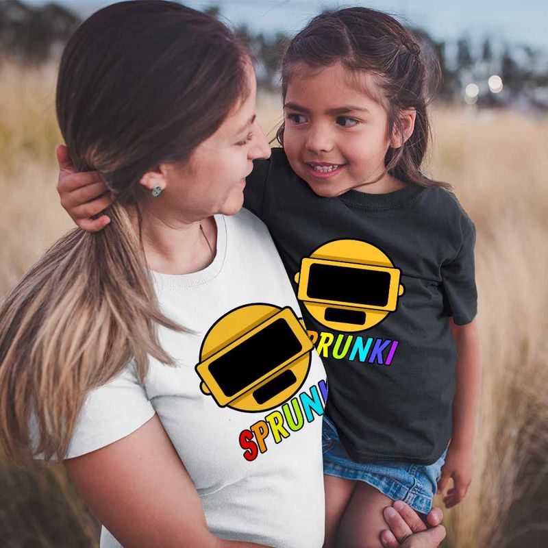 Fashion, accesorii si bijuterii - Copii - Imbracaminte copii - Tricouri copii - Tricou Copii Fete Sprunki Gold Sound Music Game CoolTrend, alb, marime XL Copii - Infinity.ro