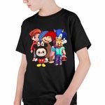 Fashion, accesorii si bijuterii - Copii - Imbracaminte copii - Tricouri copii - Tricou Copii Baieti Maimuta George Roblox Labubu Sonic CoolTrend, negru, marime XS Copii - Infinity.ro