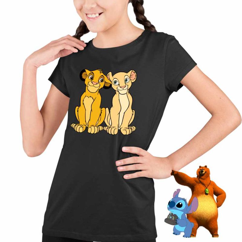 Fashion, accesorii si bijuterii - Copii - Imbracaminte copii - Tricouri copii - Tricou Copii Fete Nala Simba Best Friends Lion King CoolTrend, negru, marime XS Copii - Infinity.ro