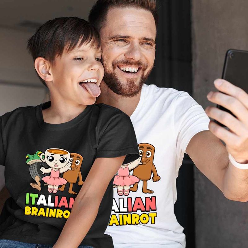 Fashion, accesorii si bijuterii - Copii - Imbracaminte copii - Tricouri copii - Tricou Copii Baieti Italian Ballerina Tung Boneca Brainrot Brain Rot CoolTrend, alb, marime XS Copii - Infinity.ro
