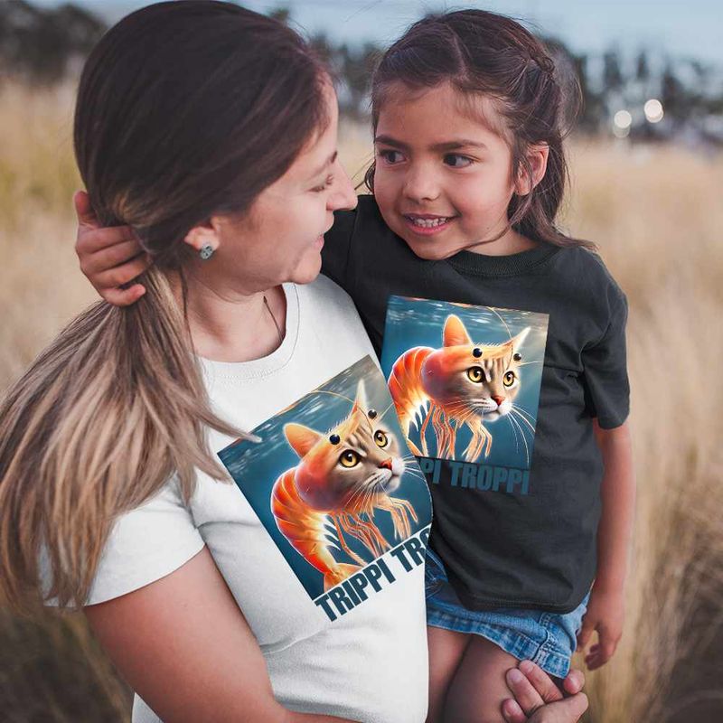 Fashion, accesorii si bijuterii - Copii - Imbracaminte copii - Tricouri copii - Tricou Copii Fete Trippi Troppi  Italian Meme Brainrot Brain Rot CoolTrend, alb, marime XL Copii - Infinity.ro