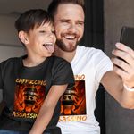 Fashion, accesorii si bijuterii - Copii - Imbracaminte copii - Tricouri copii - Tricou Copii Baieti Italia Cappuccino Assassino Brainrot CoolTrend, alb, marime S Copii - Infinity.ro