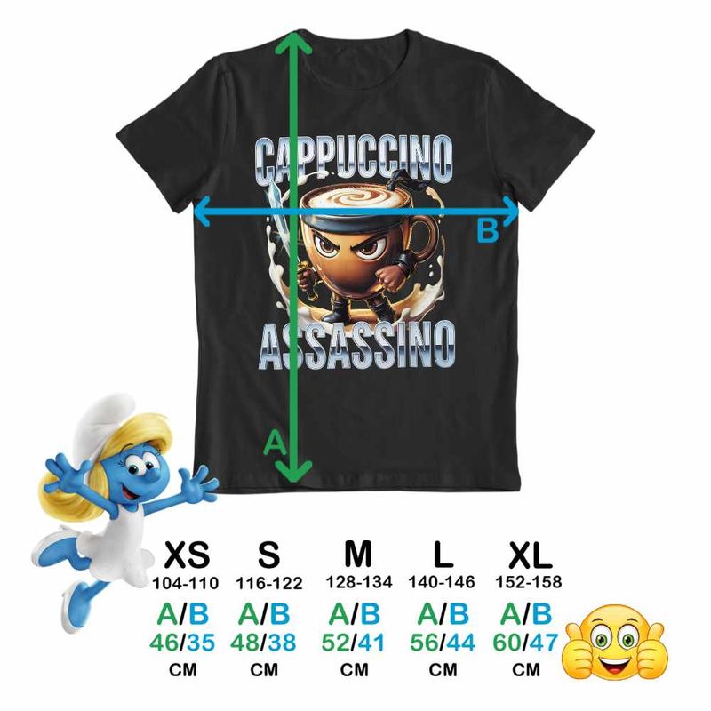 Fashion, accesorii si bijuterii - Copii - Imbracaminte copii - Tricouri copii - Tricou Copii Baieti Italian Meme Assassino Brainrot CoolTrend, negru, marime XS Copii - Infinity.ro