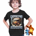Fashion, accesorii si bijuterii - Copii - Imbracaminte copii - Tricouri copii - Tricou Copii Baieti Italian Meme Assassino Brainrot CoolTrend, negru, marime XS Copii - Infinity.ro
