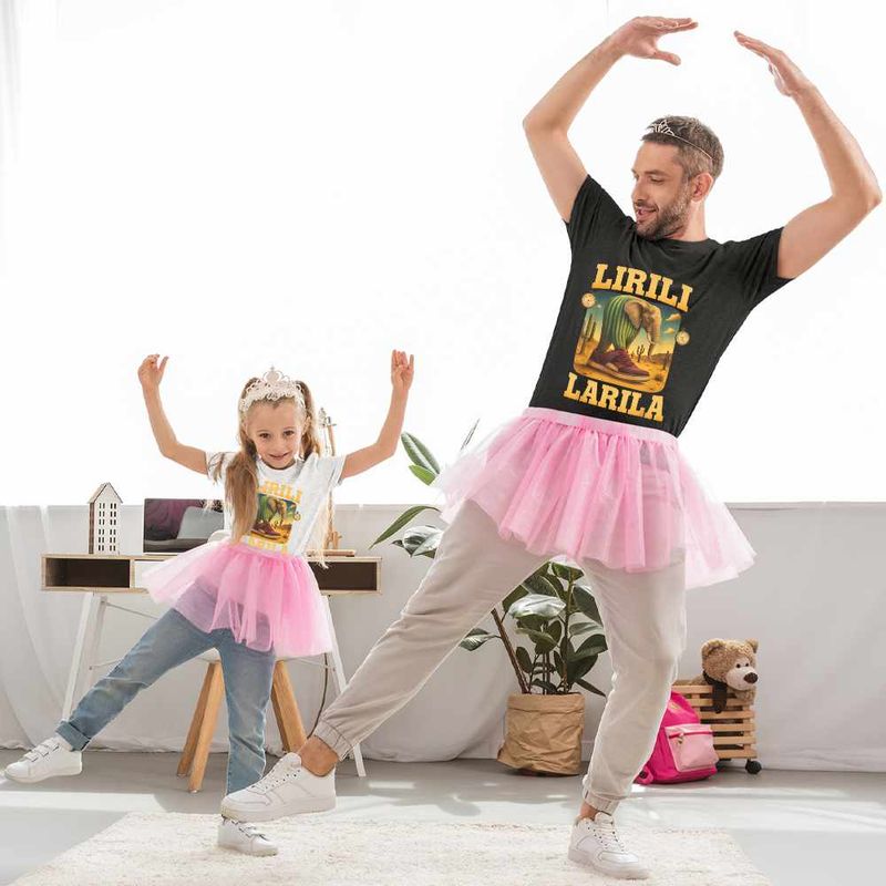Fashion, accesorii si bijuterii - Copii - Imbracaminte copii - Tricouri copii - Tricou Copii Fete Lirili Larila Brainrot CoolTrend, negru, marime XS Copii - Infinity.ro