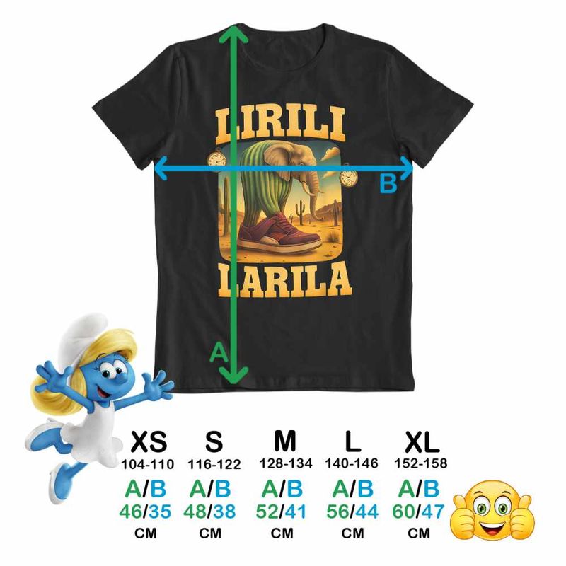 Fashion, accesorii si bijuterii - Copii - Imbracaminte copii - Tricouri copii - Tricou Copii Fete Lirili Larila Brainrot CoolTrend, negru, marime XS Copii - Infinity.ro