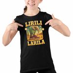 Fashion, accesorii si bijuterii - Copii - Imbracaminte copii - Tricouri copii - Tricou Copii Fete Lirili Larila Brainrot CoolTrend, negru, marime XS Copii - Infinity.ro